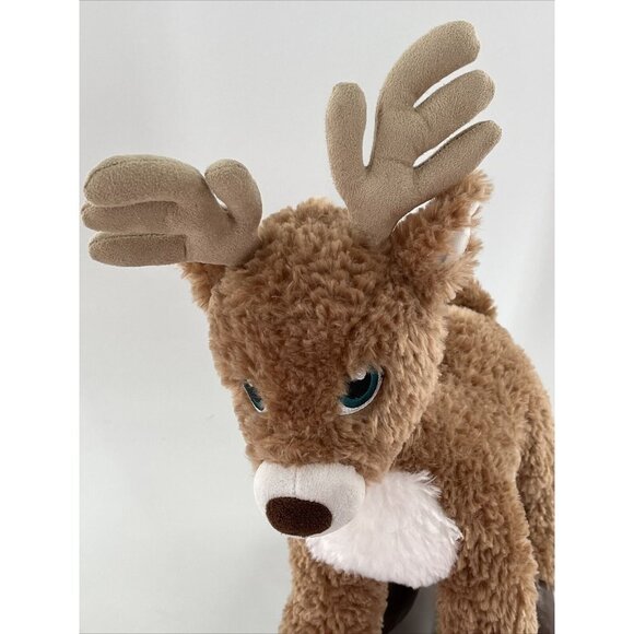 Build a Bear Reindeer Lot of 2 Plush Antlers Sparkly Glittery White Gold Brown - Picture 6 of 8
